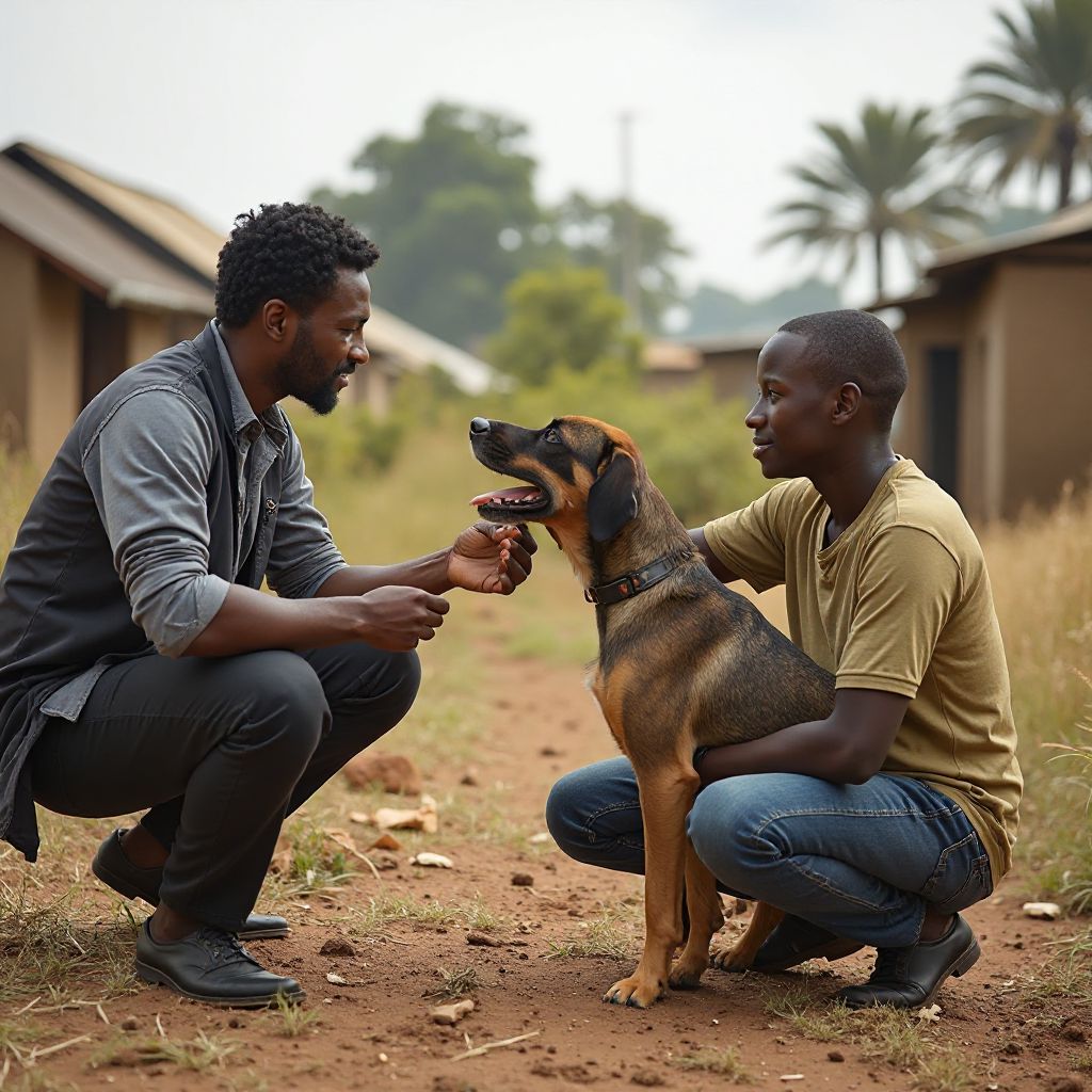 Dog training session