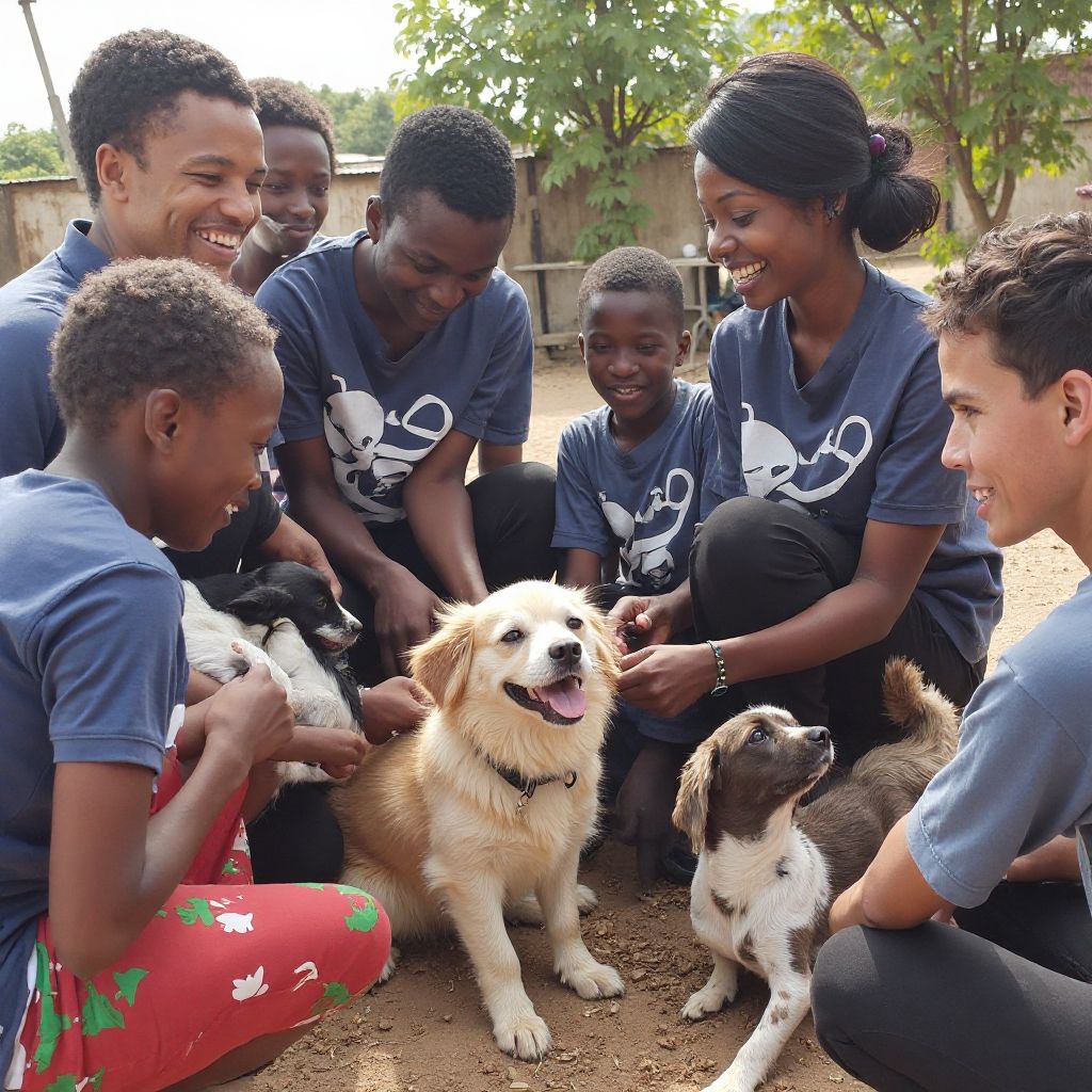 Team at community event